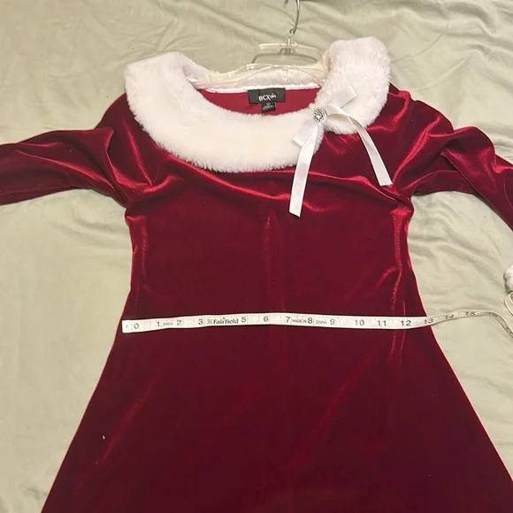 BCXgirl stretch red velvet Christmas dress - Picture 10 of 11